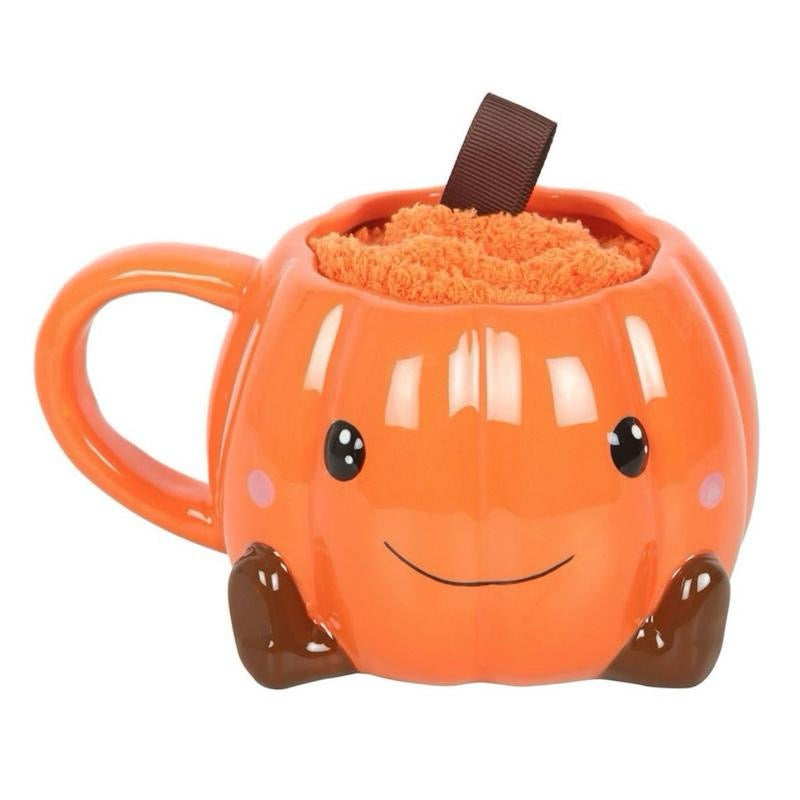 Cute Pumpkin Mug & Socks Gift Set