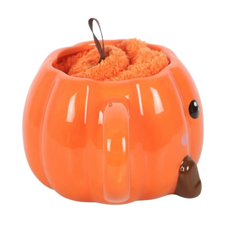 Cute Pumpkin Mug & Socks Gift Set