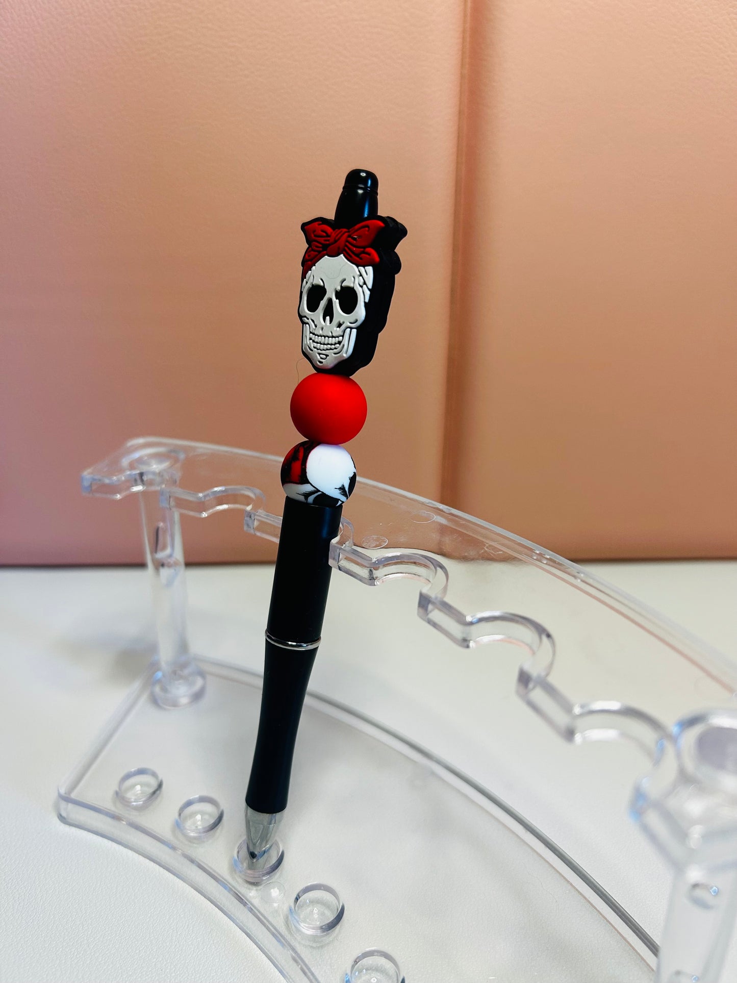 Handmade Gothic Skull Beaded Pen