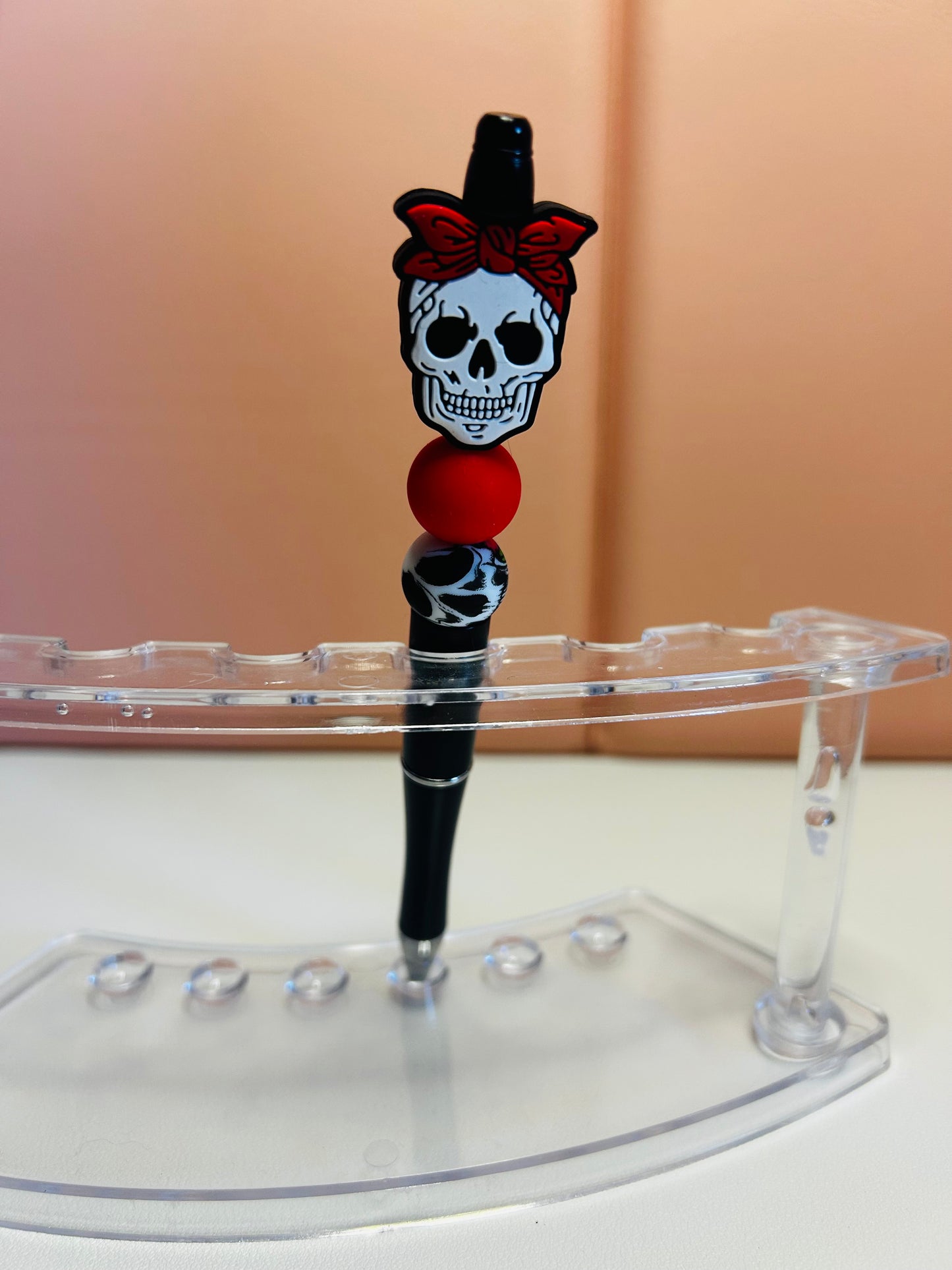Handmade Gothic Skull Beaded Pen