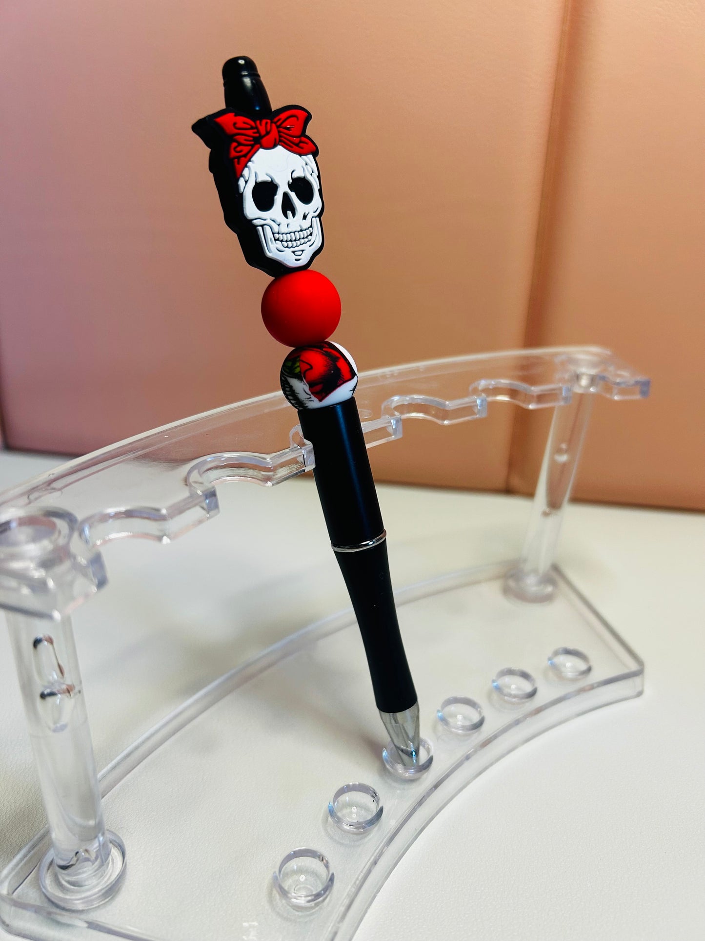 Handmade Gothic Skull Beaded Pen