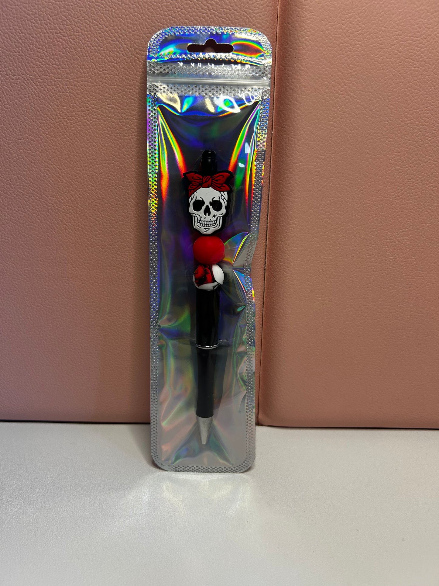 Handmade Gothic Skull Beaded Pen