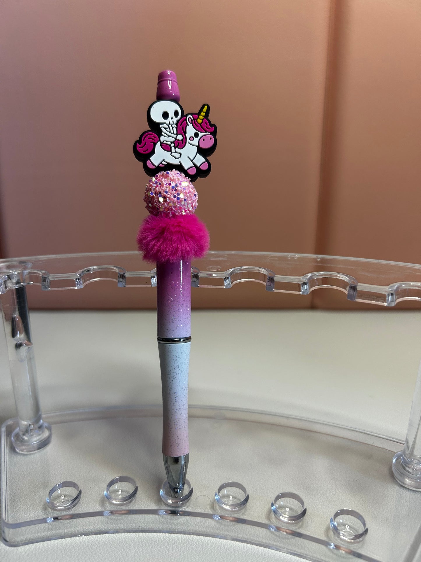 Handmade Skeleton & Unicorn Beaded Pens