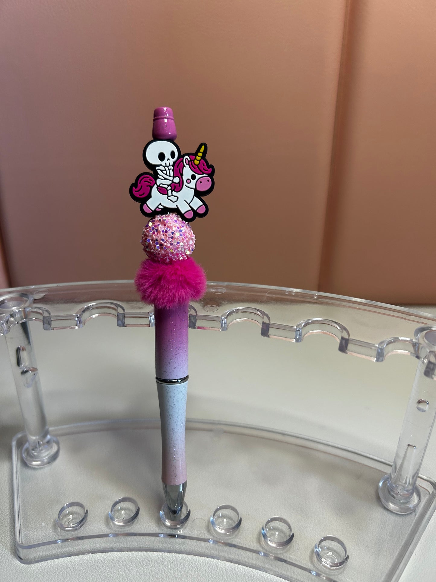 Handmade Skeleton & Unicorn Beaded Pens