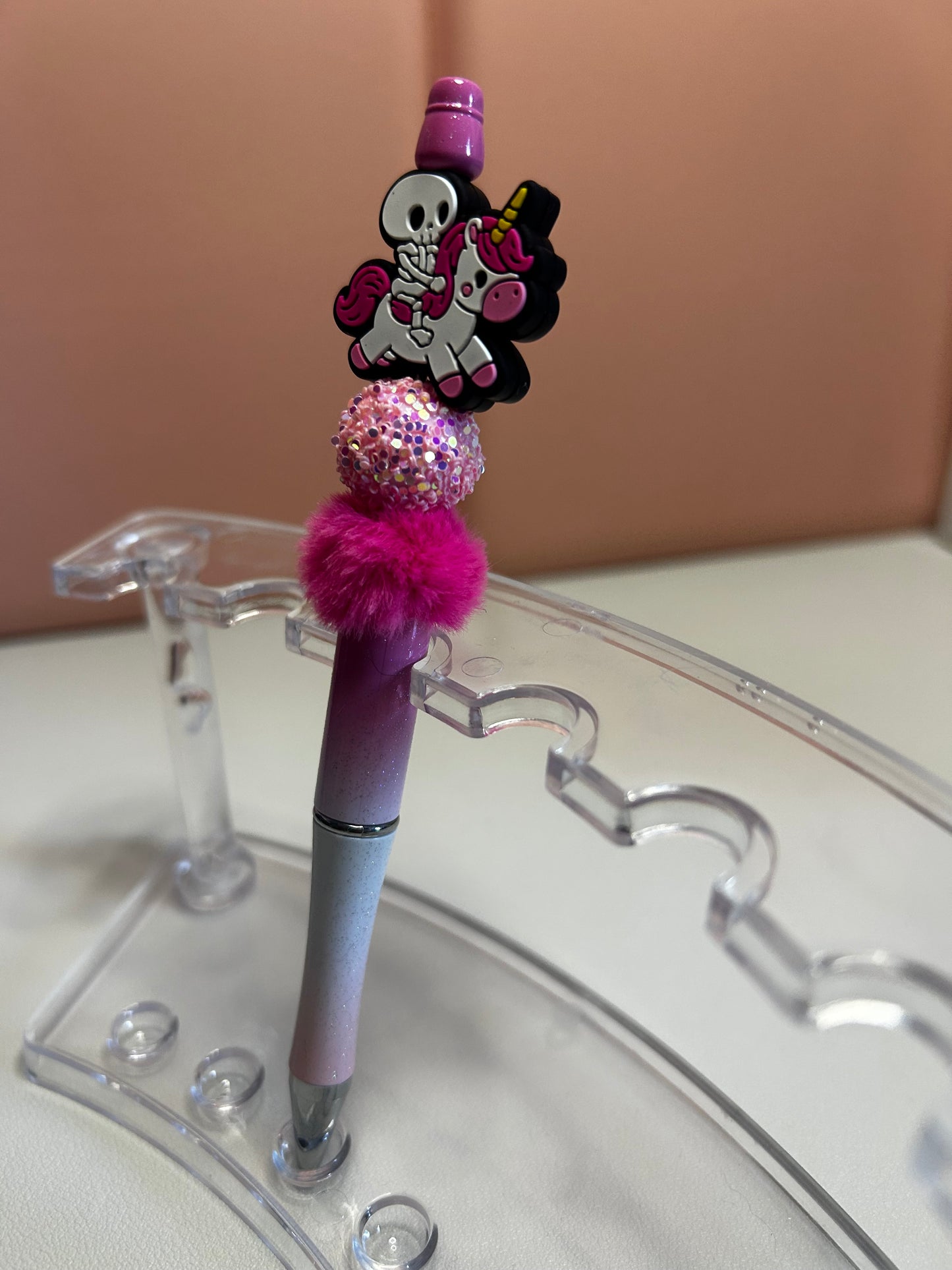 Handmade Skeleton & Unicorn Beaded Pens