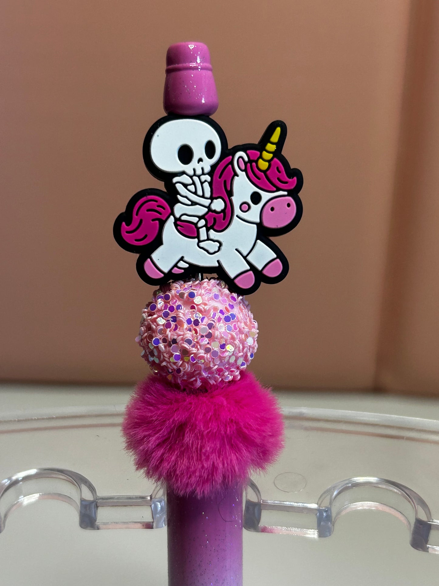 Handmade Skeleton & Unicorn Beaded Pens