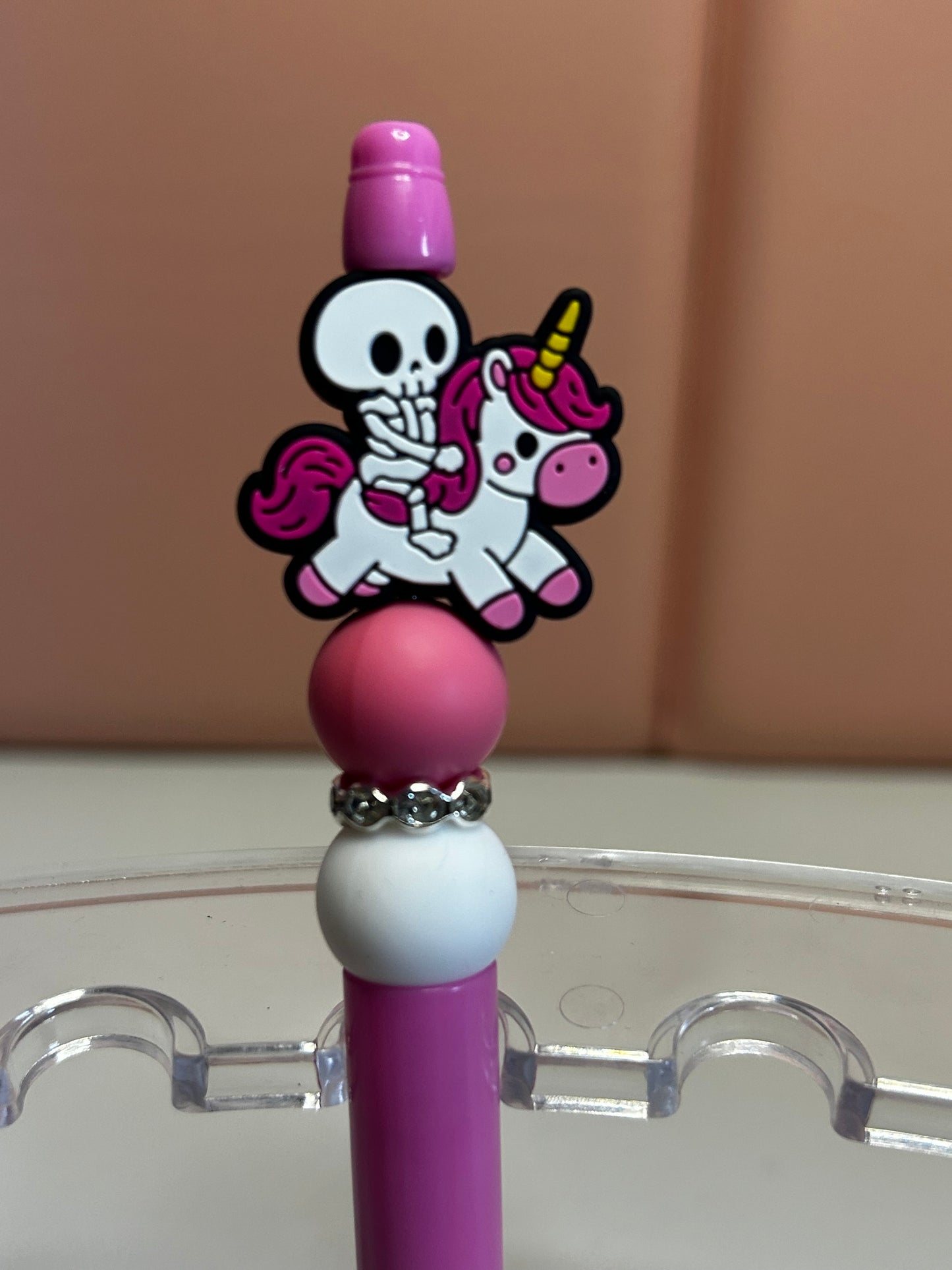Handmade Skeleton & Unicorn Beaded Pens