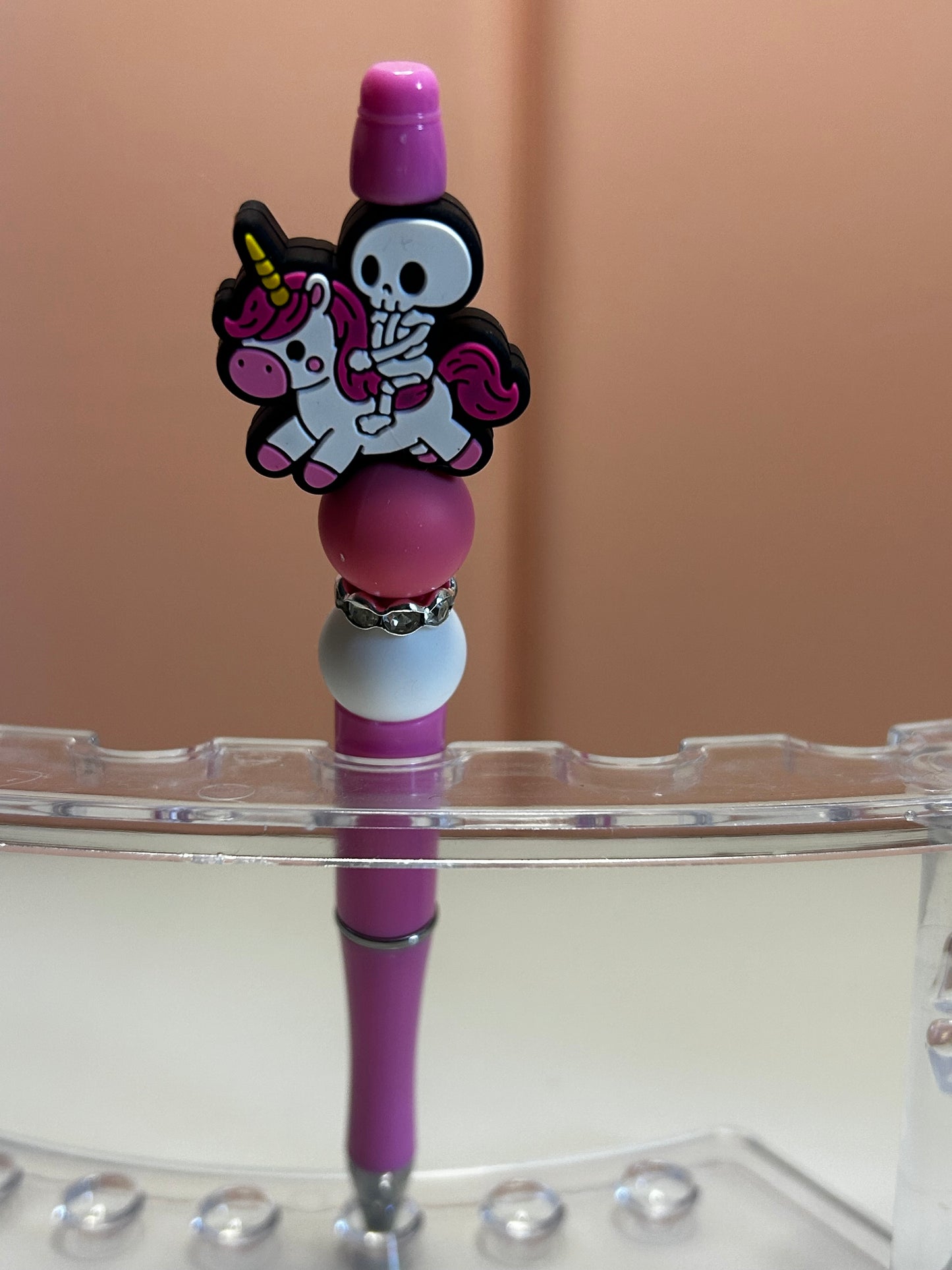 Handmade Skeleton & Unicorn Beaded Pens