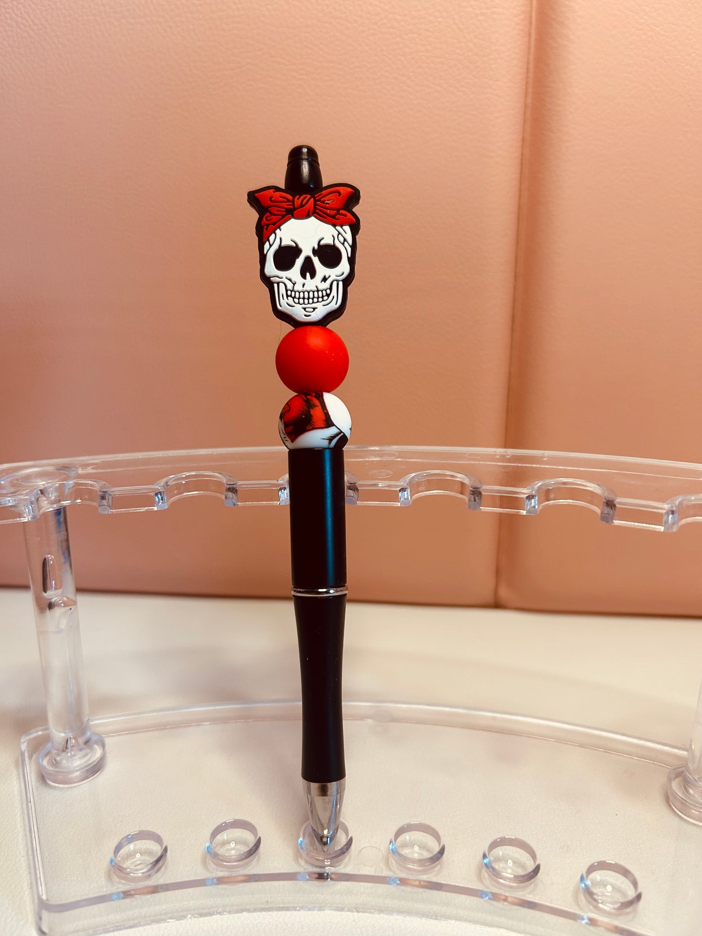 Handmade Gothic Skull Beaded Pen
