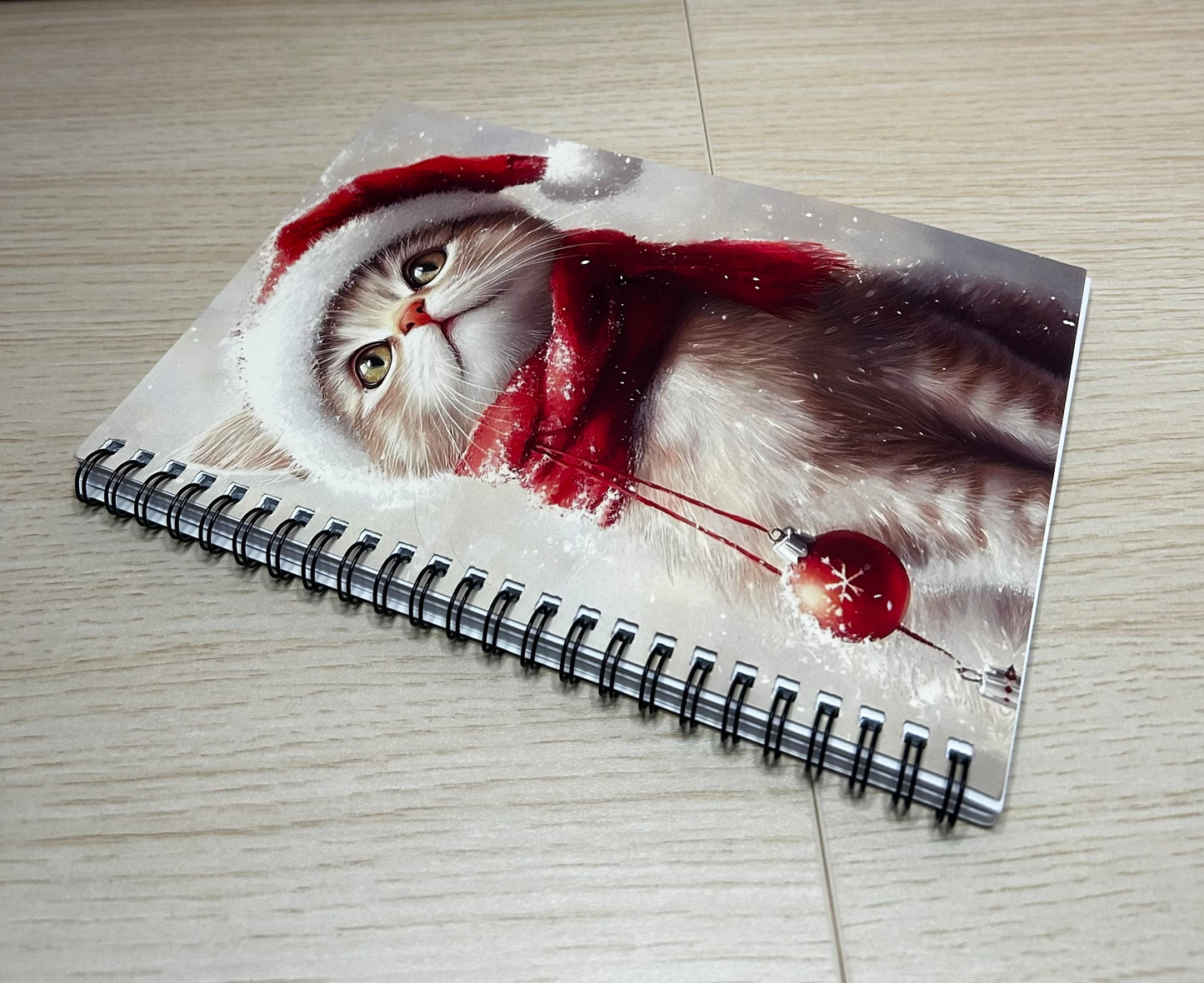 Cute Christmas Cat A5 Spiral Notebook