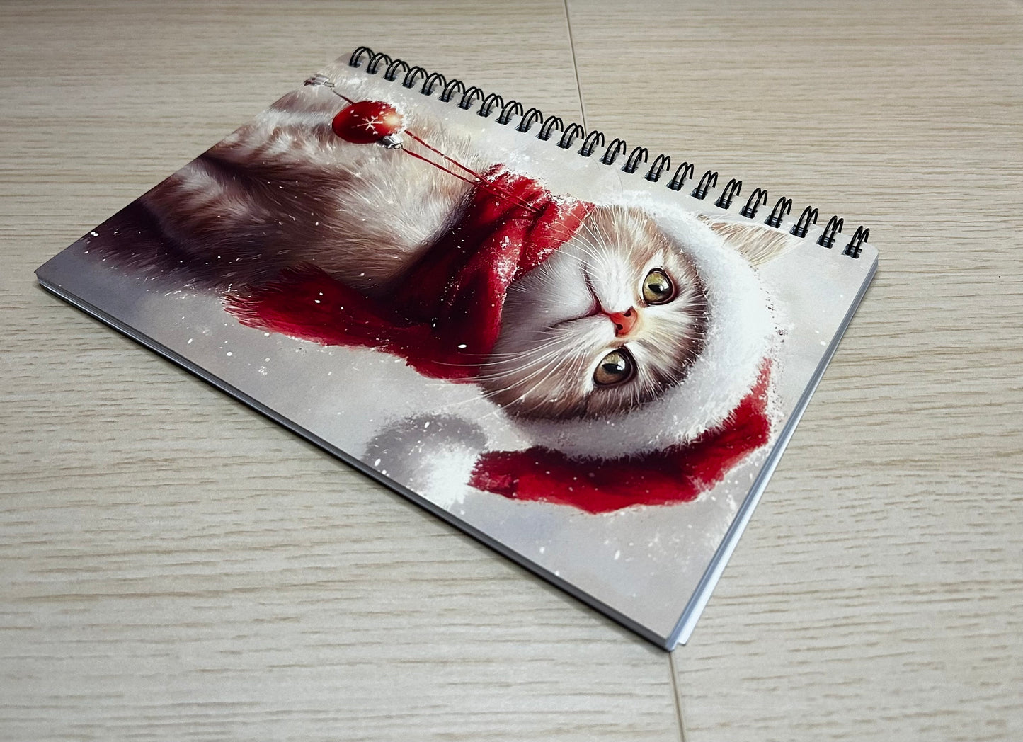 Cute Christmas Cat A5 Spiral Notebook