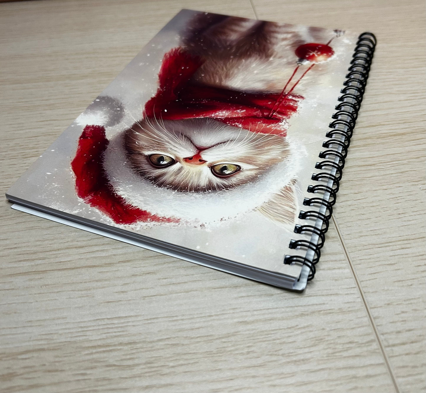Cute Christmas Cat A5 Spiral Notebook